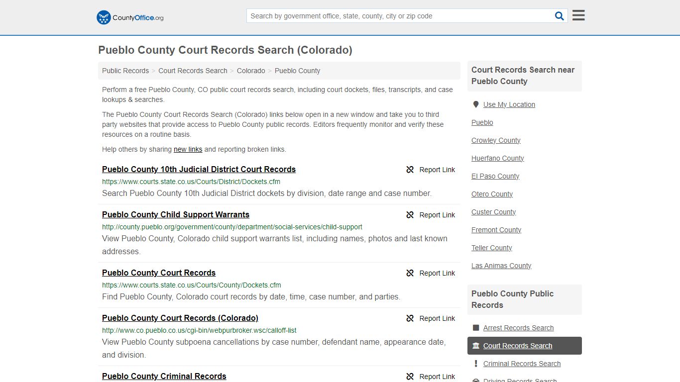 Pueblo County Court Records Search (Colorado) - County Office